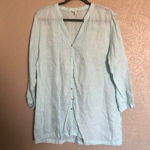 Eileen Fisher Irish linen tunic top size L